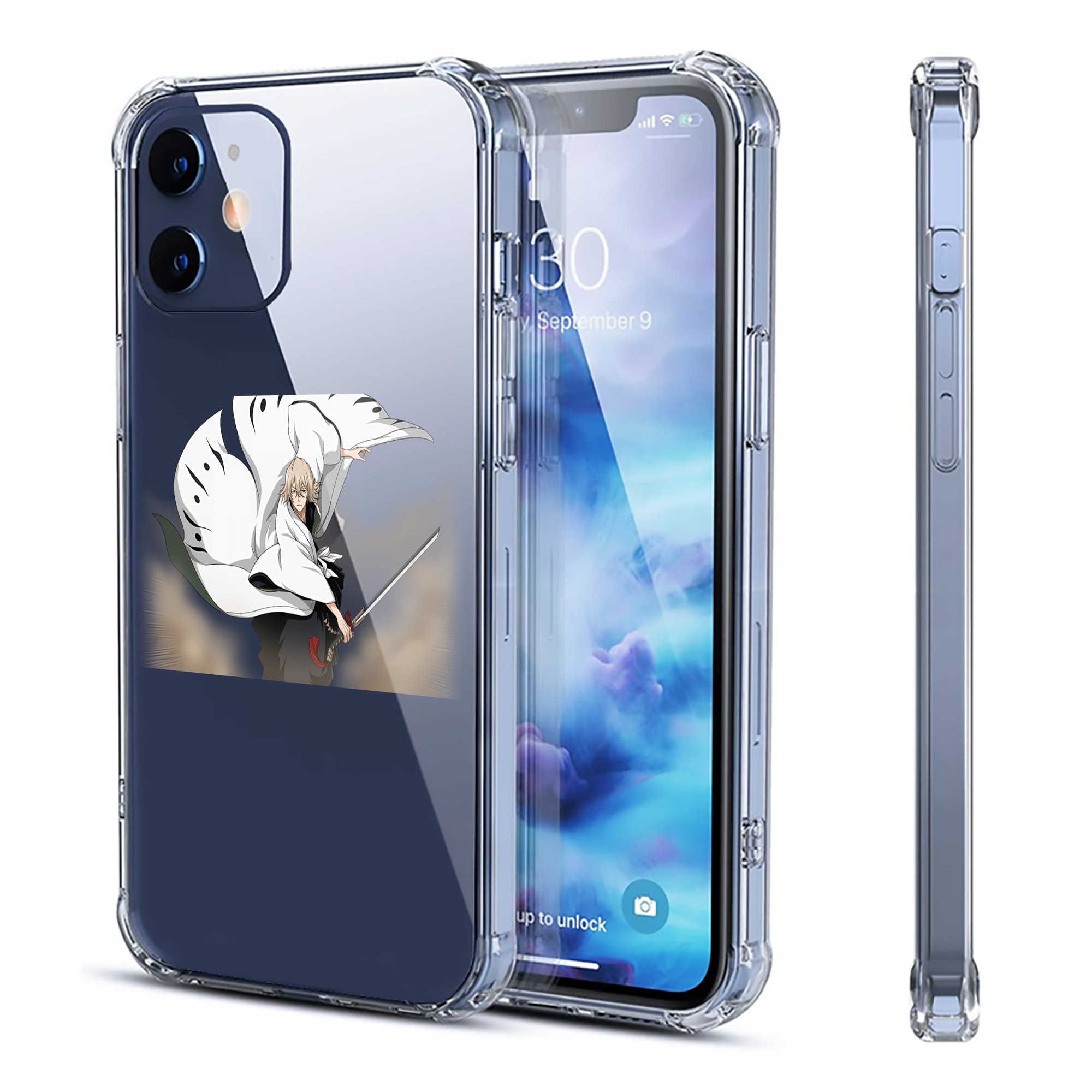 （画像用） "ブリーチ 浦原 喜助（うらはら きすけ） BLEACH Urahara Kisuke " 【iPhone 12シリーズ対応】透明スマホケース（クリアソフトケース）